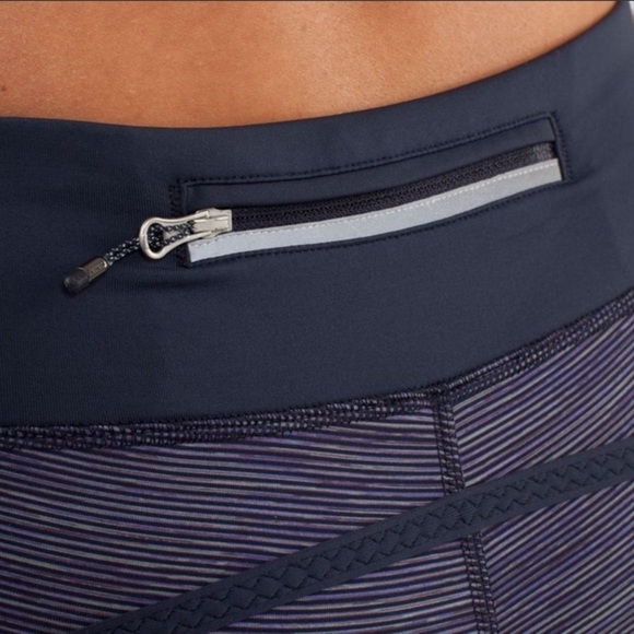 Lululemon RUN: PACE CROP Wee Are From Space Deep Indigo Inkwell Workout Leggings - Picture 13 of 16